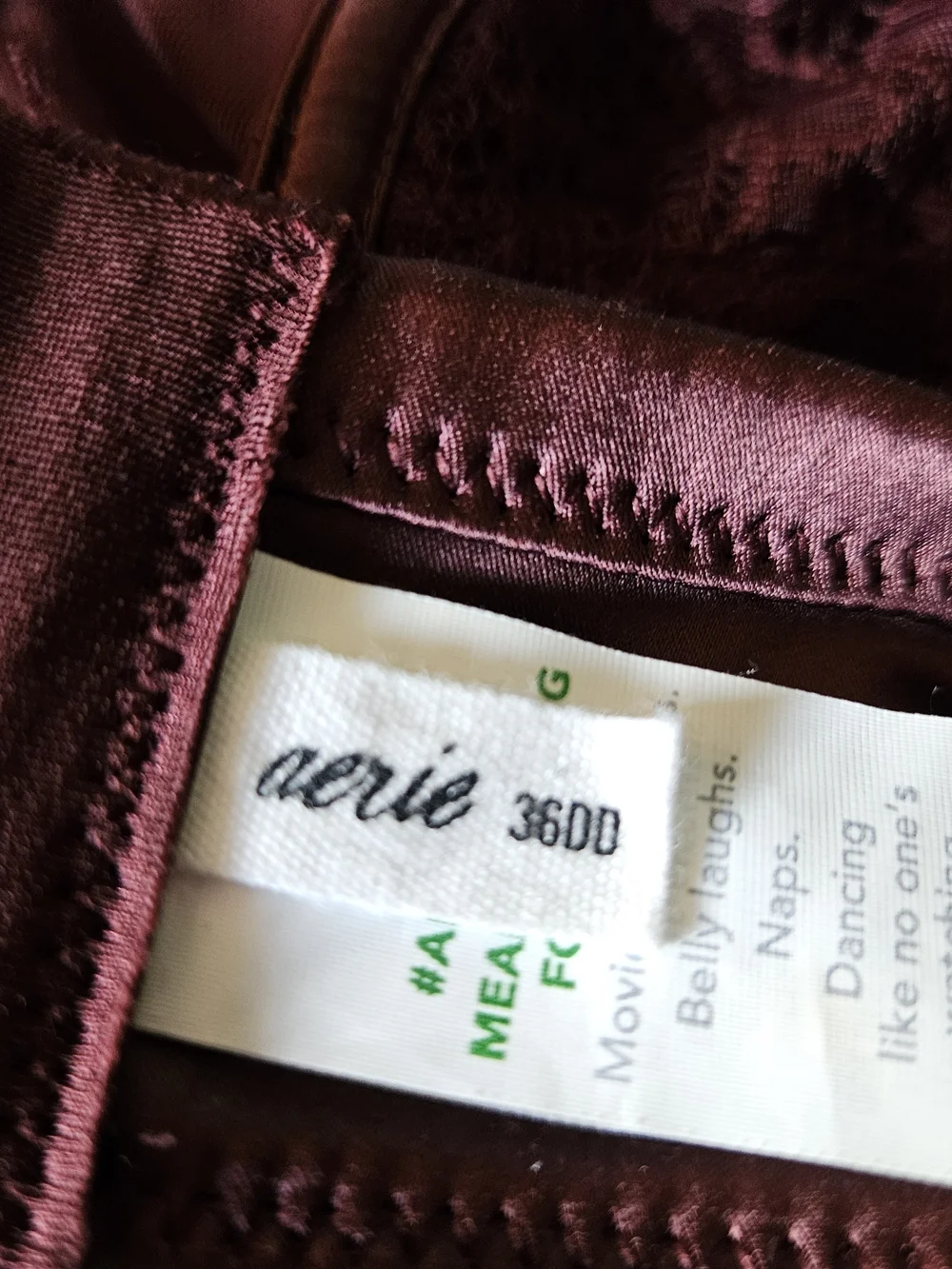 Aerie Lace Full Coverage Bra in Burgundy 36DD - Picture 5 of 5
